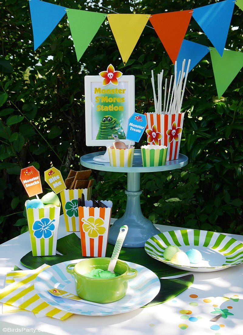 a summer backyard camping party with free printables party ideas with backyard camping