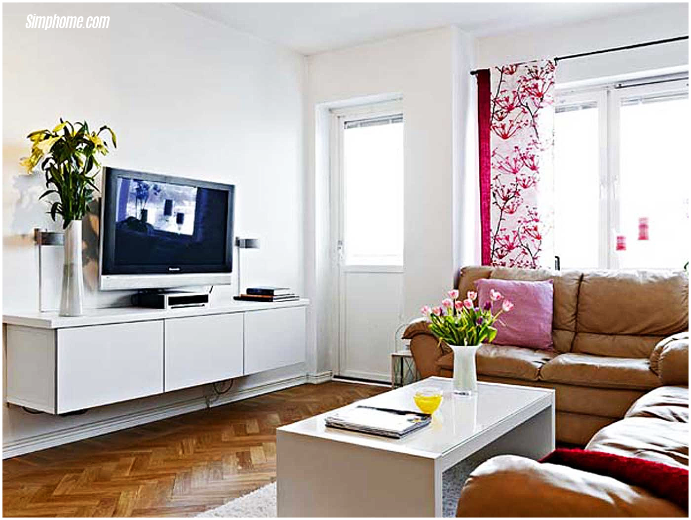 small room design living room furniture for small spaces via Simphome.com