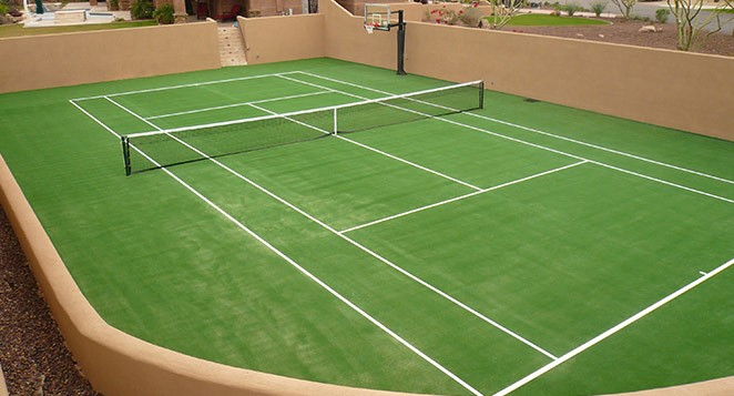 1.SIMPHOME.COM .Tennis Court with Synthetic Grass