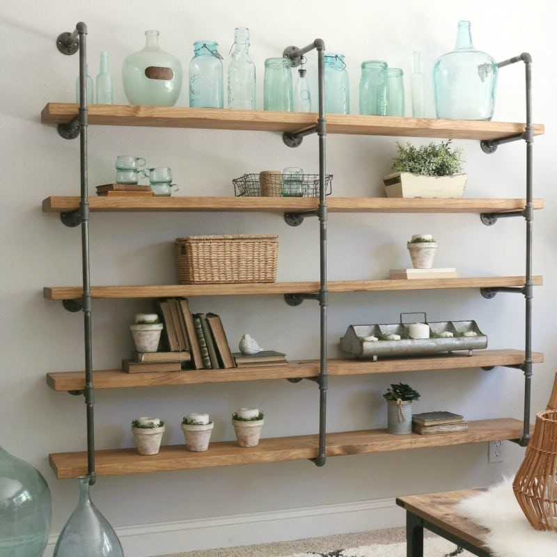 10. SIMPHOME.COM Simple Pipe Shelving Idea to Display Your Treasures