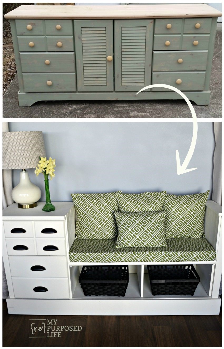 10. SIMPHOME.COM Turn a Dresser into Storage Bench