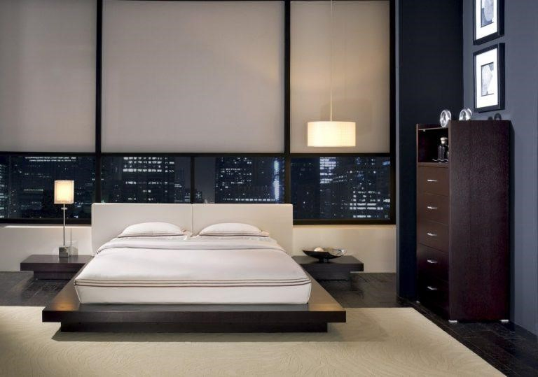 10.SIMPHOME.COM Modern Minimalist Bedroom with City Light View