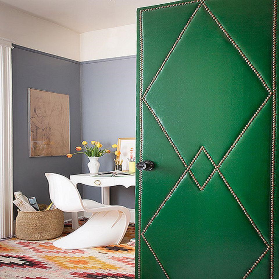 3.Upholstered your door with the nailed trim via SIMPHOME.COM
