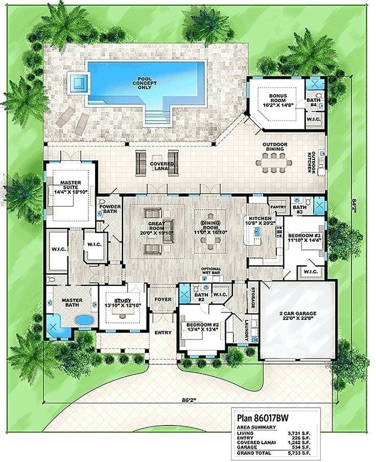 5.Florida house floor plans via SIMPHOME.COM
