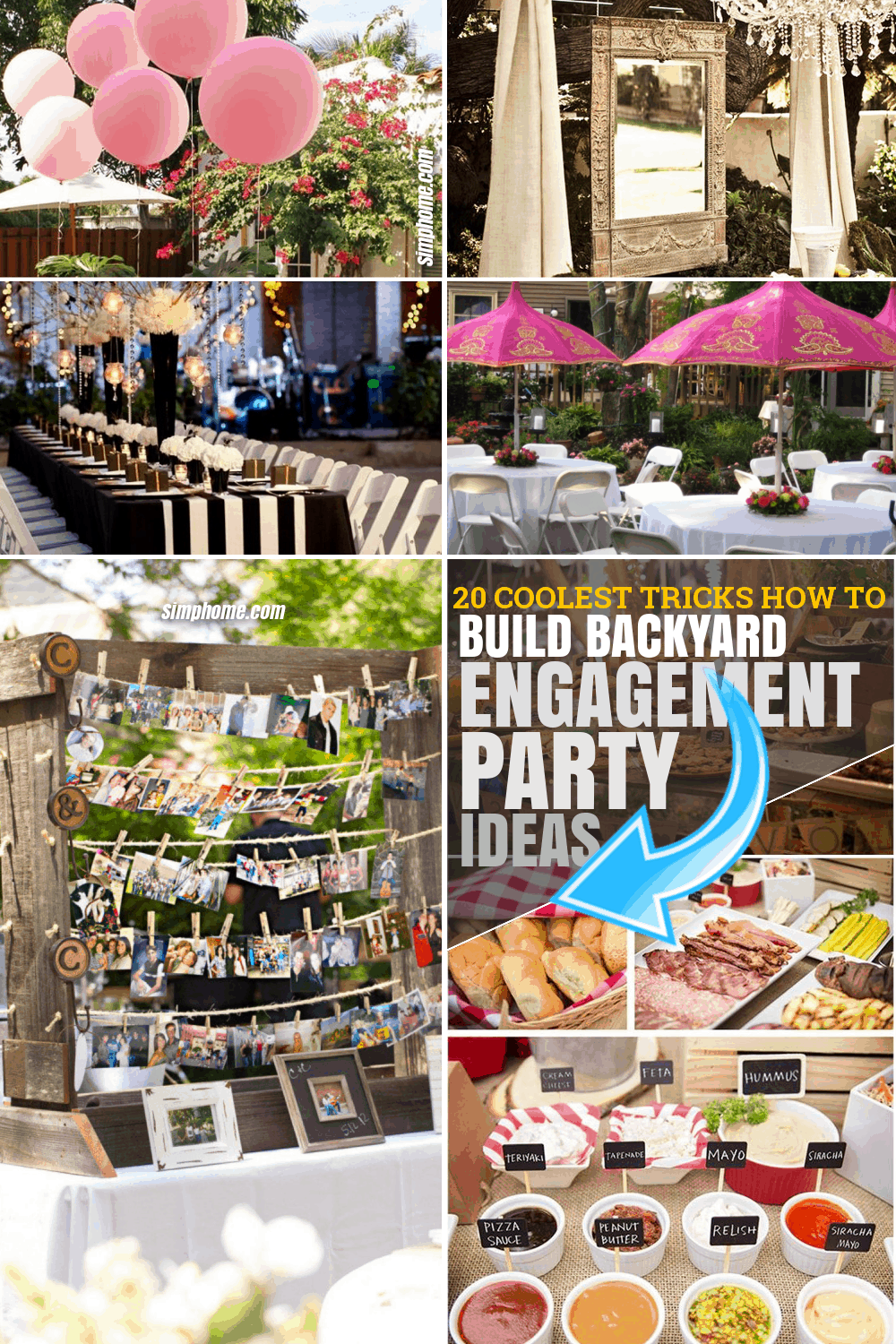 SIMPHOME.COM .How to Build Backyard Engagement Party Ideas.Pinterest Featured
