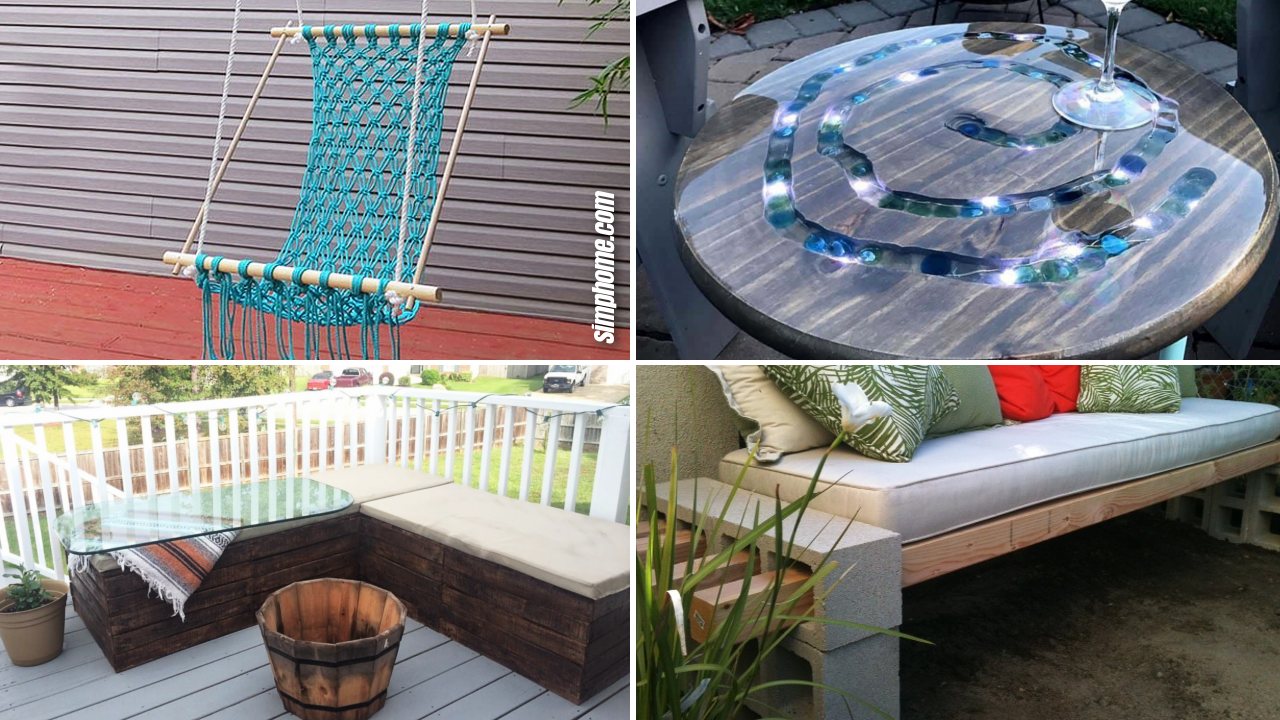 SIMPHOME.COM 10 DIY Patio Furniture Projects that are Cheap Featured Image