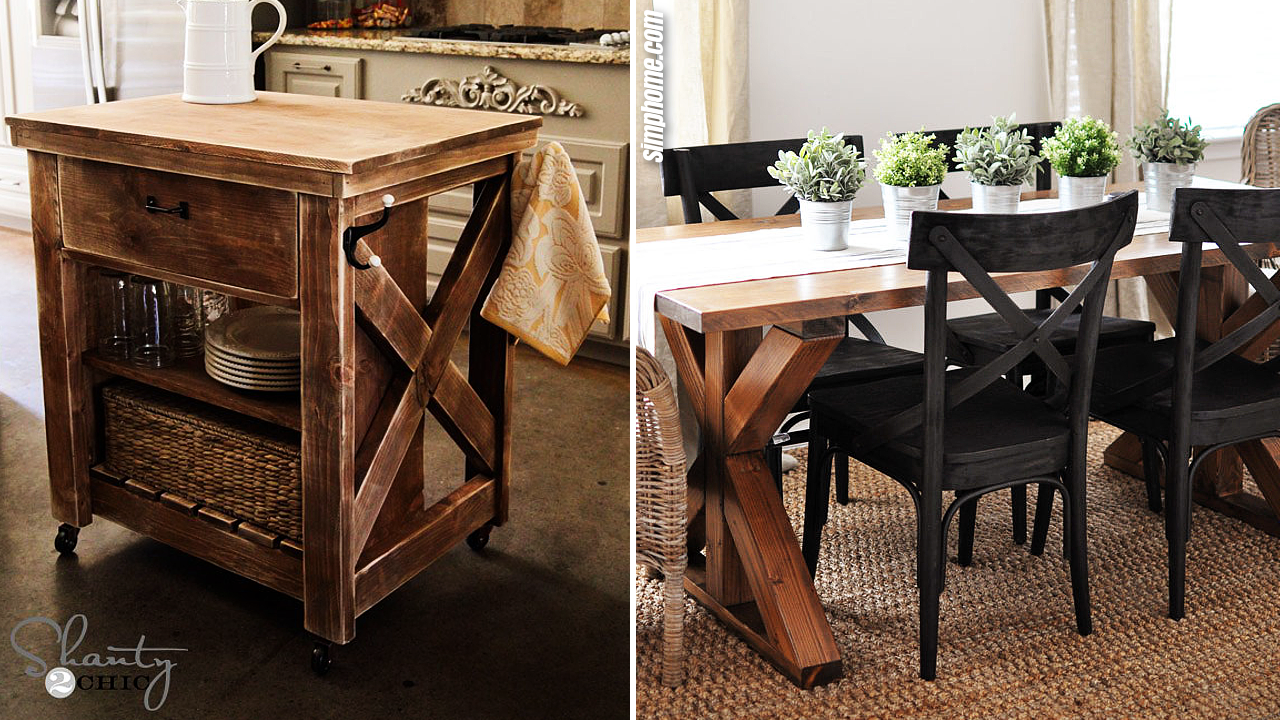 SIMPHOME.COM 10 DIY Rustic Furniture Ideas for Dining Room and Kitchen Featured Image