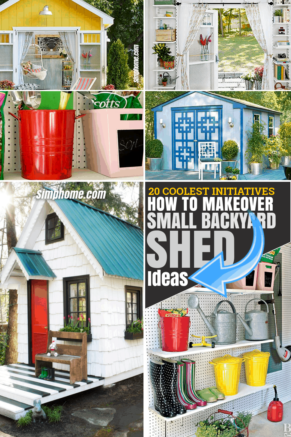SIMPHOME.COM 10 How to Makeover Small Backyard Shed Ideas Featured Pinterest Image