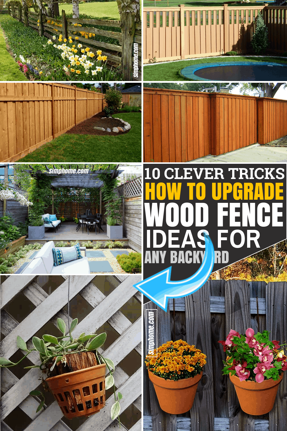 SIMPHOME.COM 10 Tricks How to Upgrade Wood Fence Ideas for Backyard Featured Pinterest