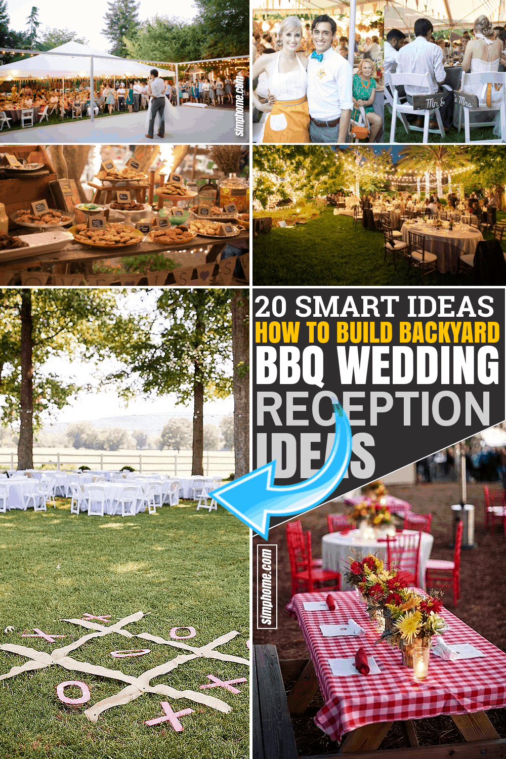SIMPHOME.COM 20 Ideas How to Build Nice Backyard BBQ Wedding Reception Ideas Featured Pinterest