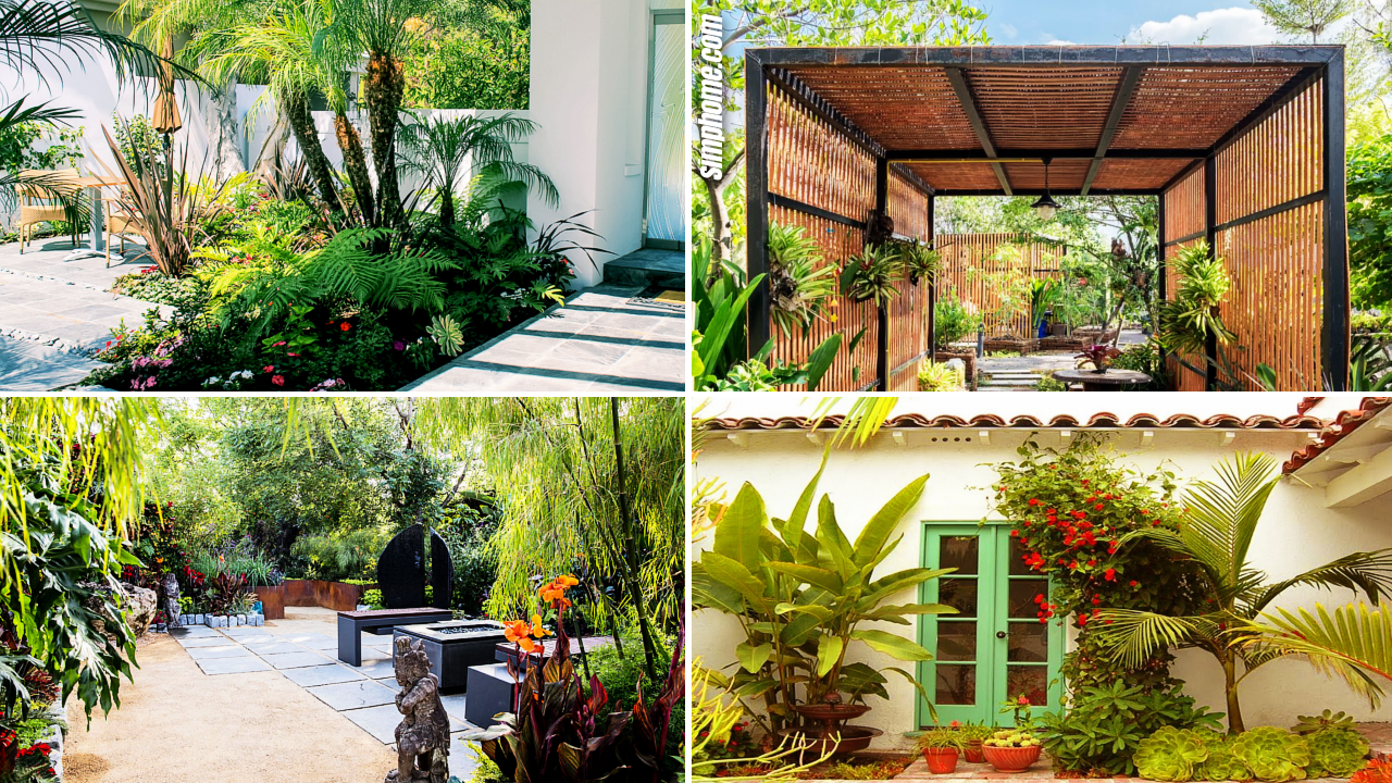 SIMPHOME.COM 10 Awesome Ideas How to Make Small Tropical Backyard Ideas Featured Image
