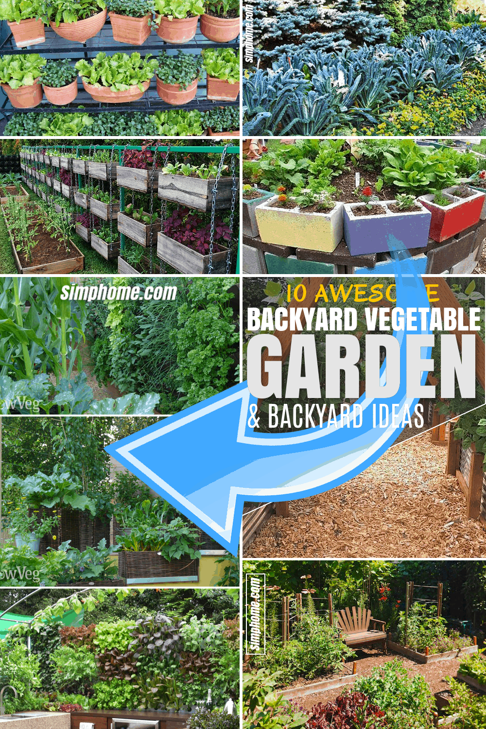SIMPHOME.COM 10 Backyard Vegetable Garden Ideas FEATURED PINTEREST
