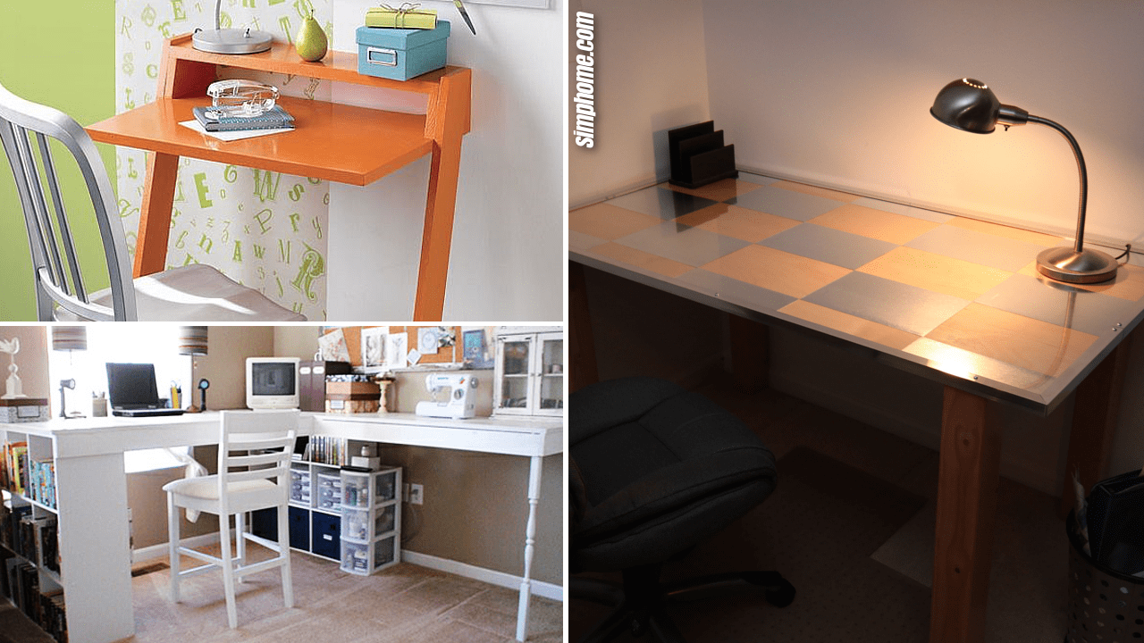 SIMPHOME.COM 10 DIY Desk and Table Ideas for a Home Office Featured Image