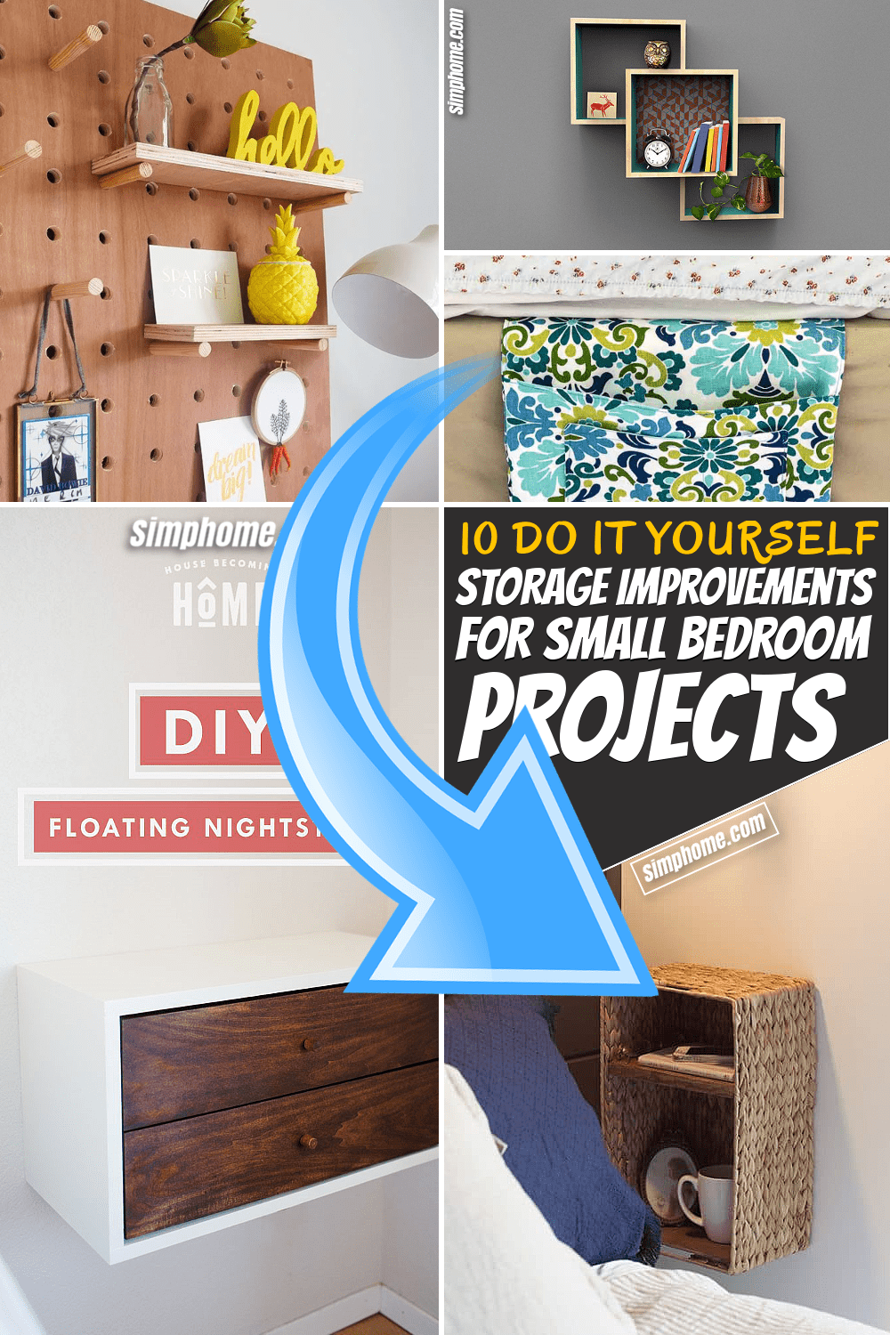 Simphome.com 10 DIY Storage Improvement Project for Small Bedroom Featured Pinterest Image