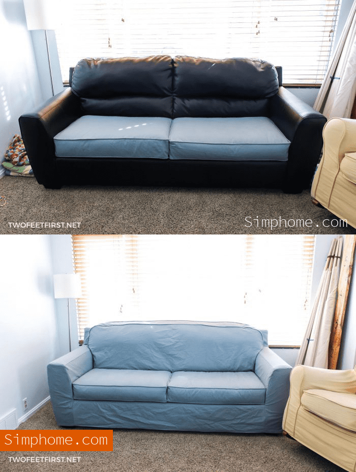 6.Simphome.com An Easy Sofa Slipcover makeover idea