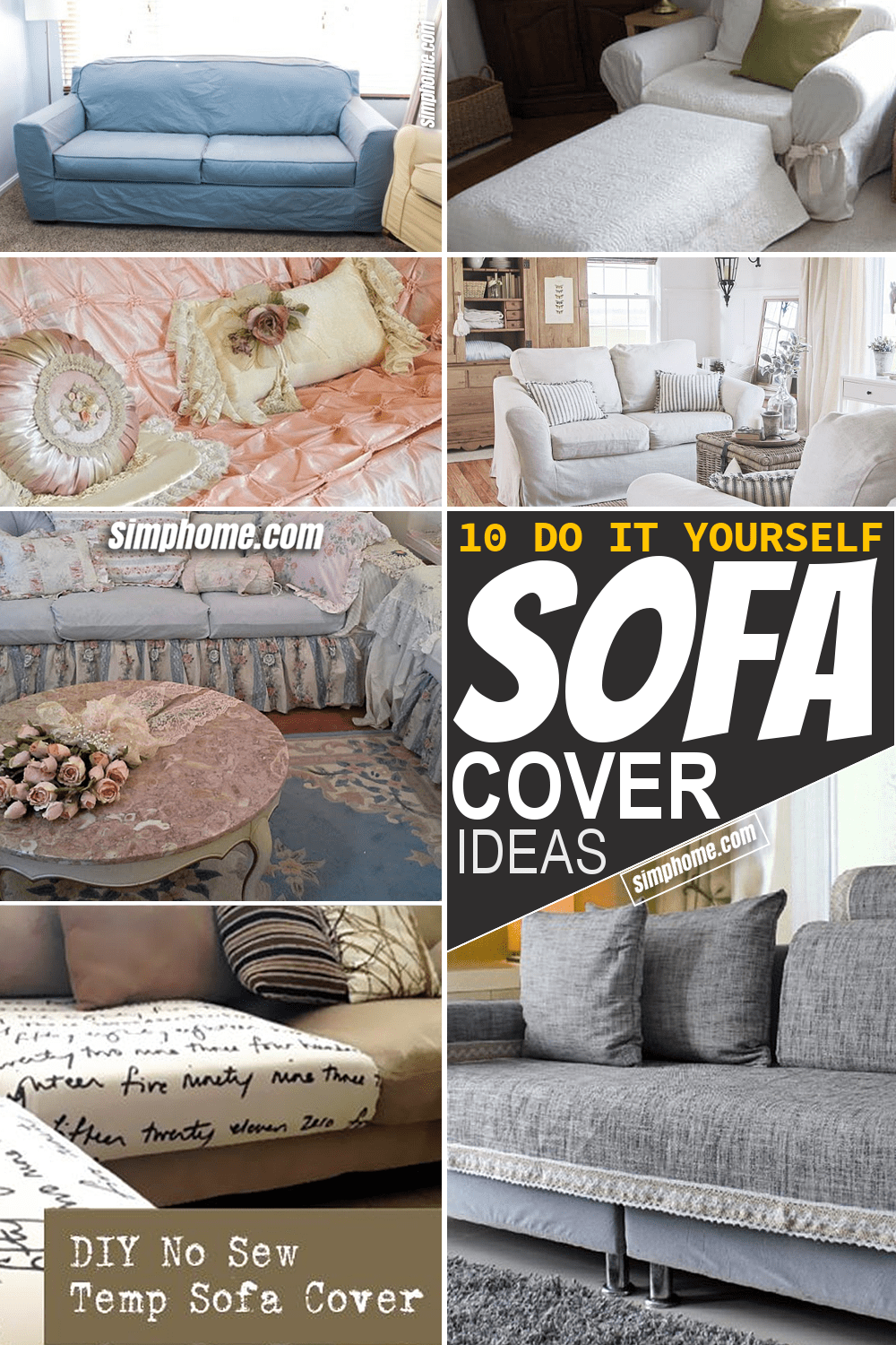 Simphome.com 10 DIY Sofa Cover ideas Featured Image Pinterest