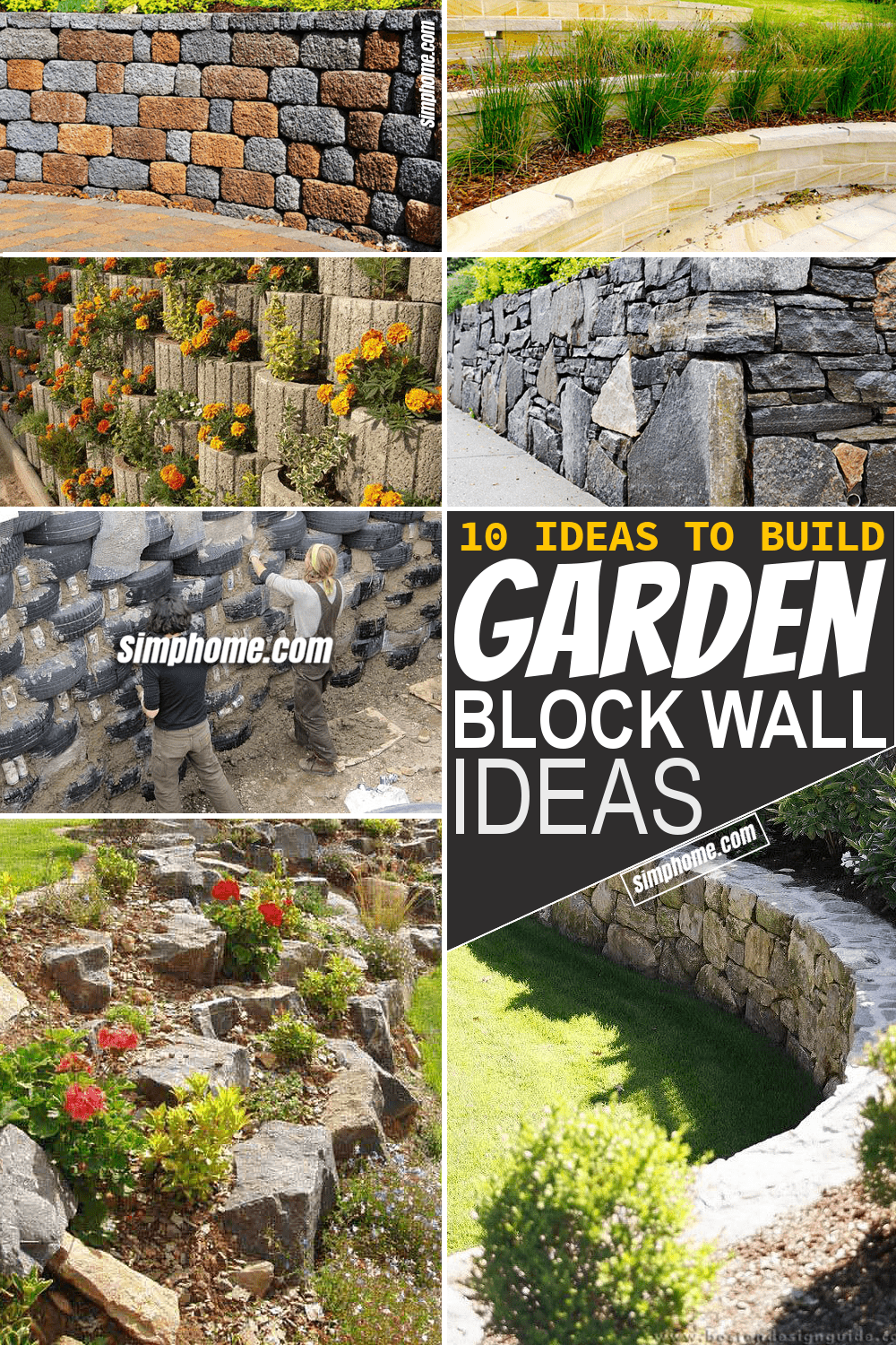 Simphome.com 10 Garden Block Wall Ideas Featured Pinterest Image