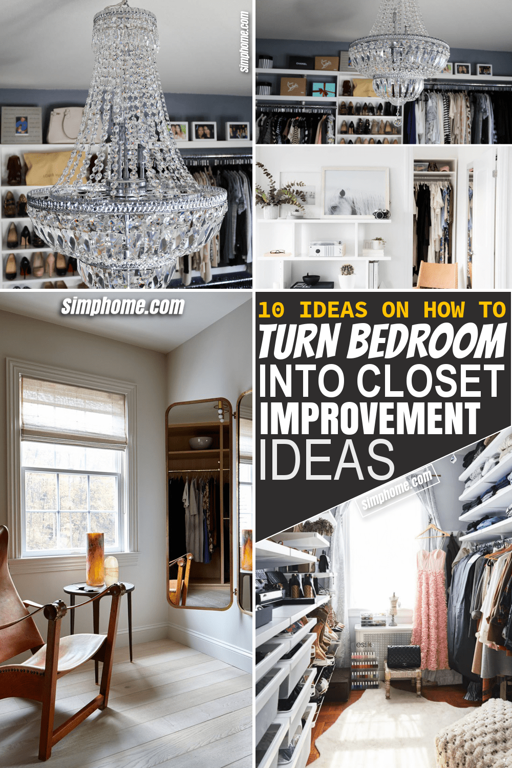 Simphome.com 10 ideas on how to turn a bedroom into a closet Featured Image