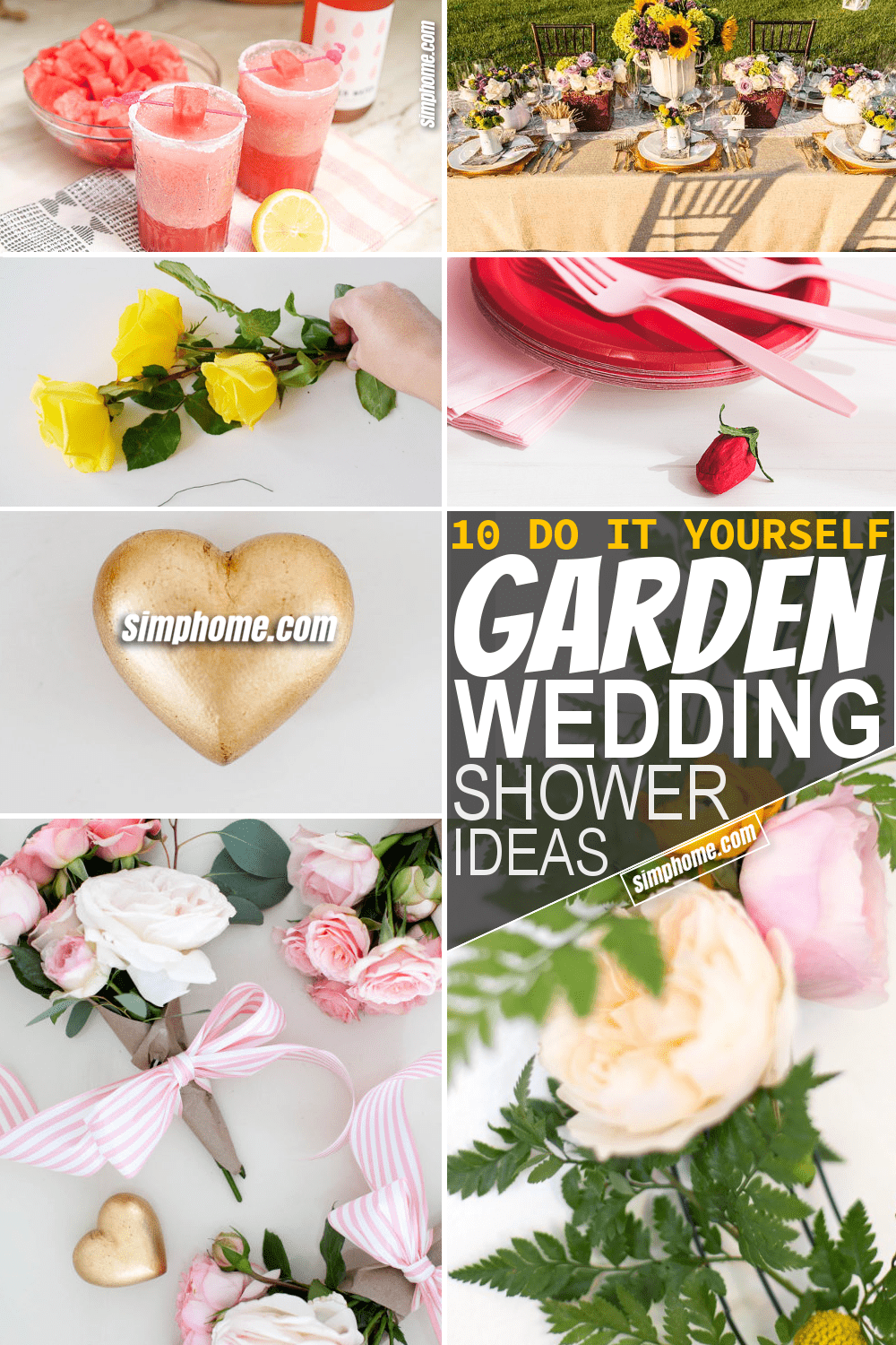 Simphome.com 10 DIY Garden Wedding Shower Ideas Featured Pinterest Image