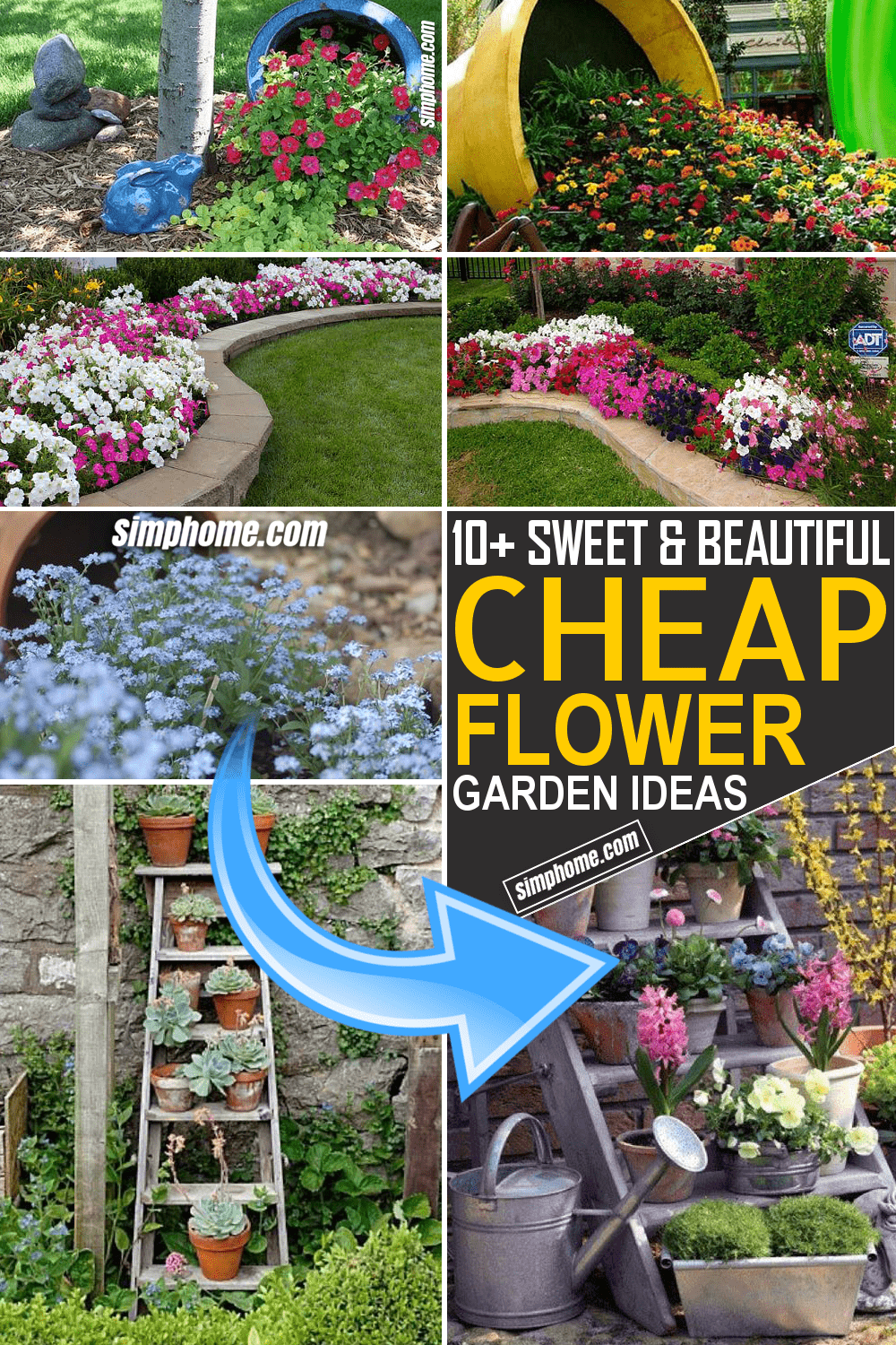 Simphome.com 10 Cheap Flower Garden Ideas Featured Image