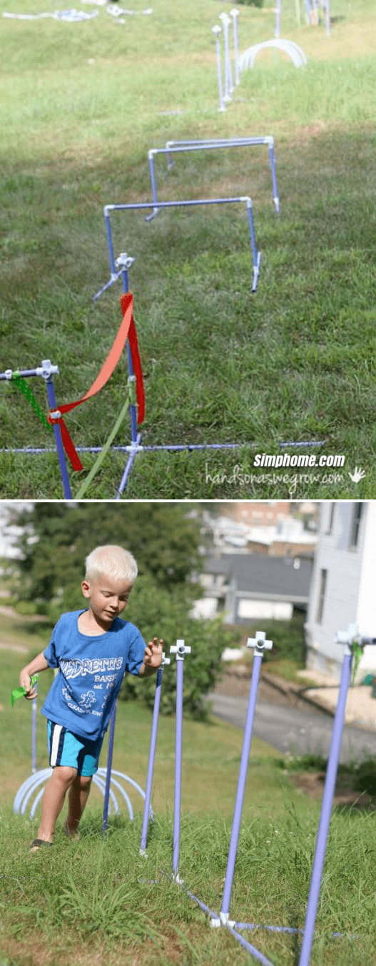 8.PVC Pipes Obstacle Course Idea by Simphome.com