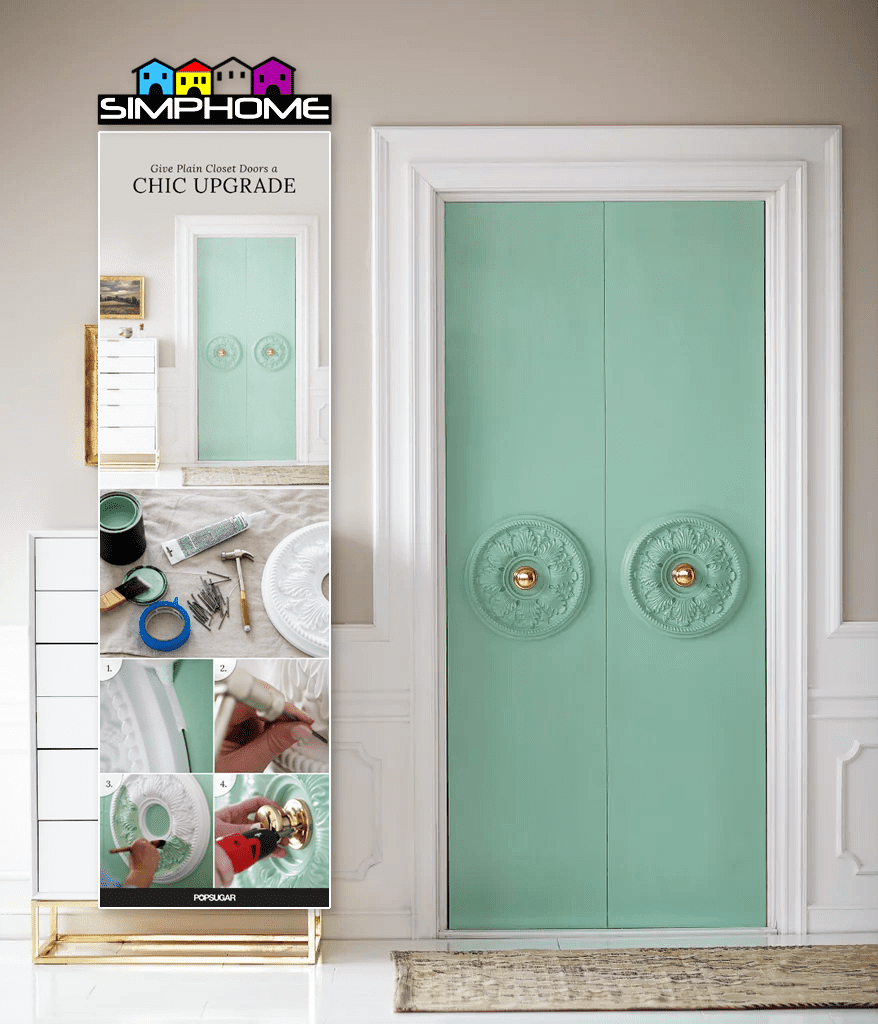 1.Closet Door with Medallion Project Idea via Simphome.com