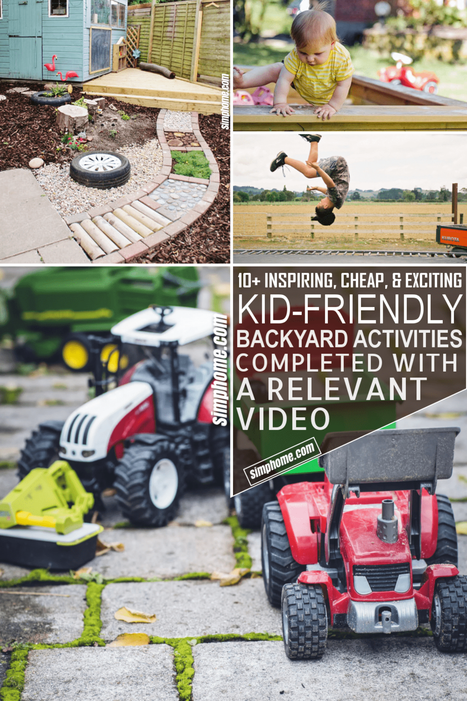10 Kid Friendly Backyard Ideas On a Budget via Simphome.com Featured Image Pinterest