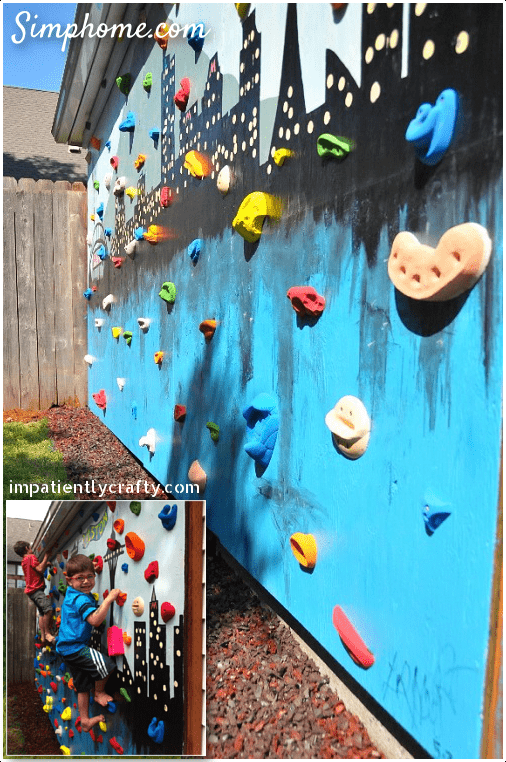 5.DIY Backyard Climbing Wall by Simphome.com