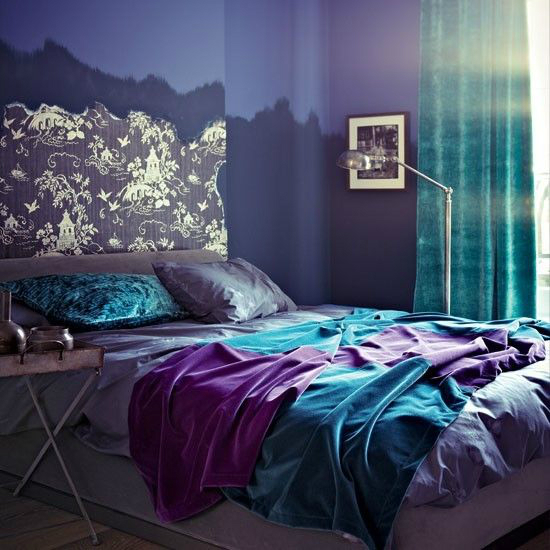 7.Turquoise and Purple Color combination idea via Simphome.com