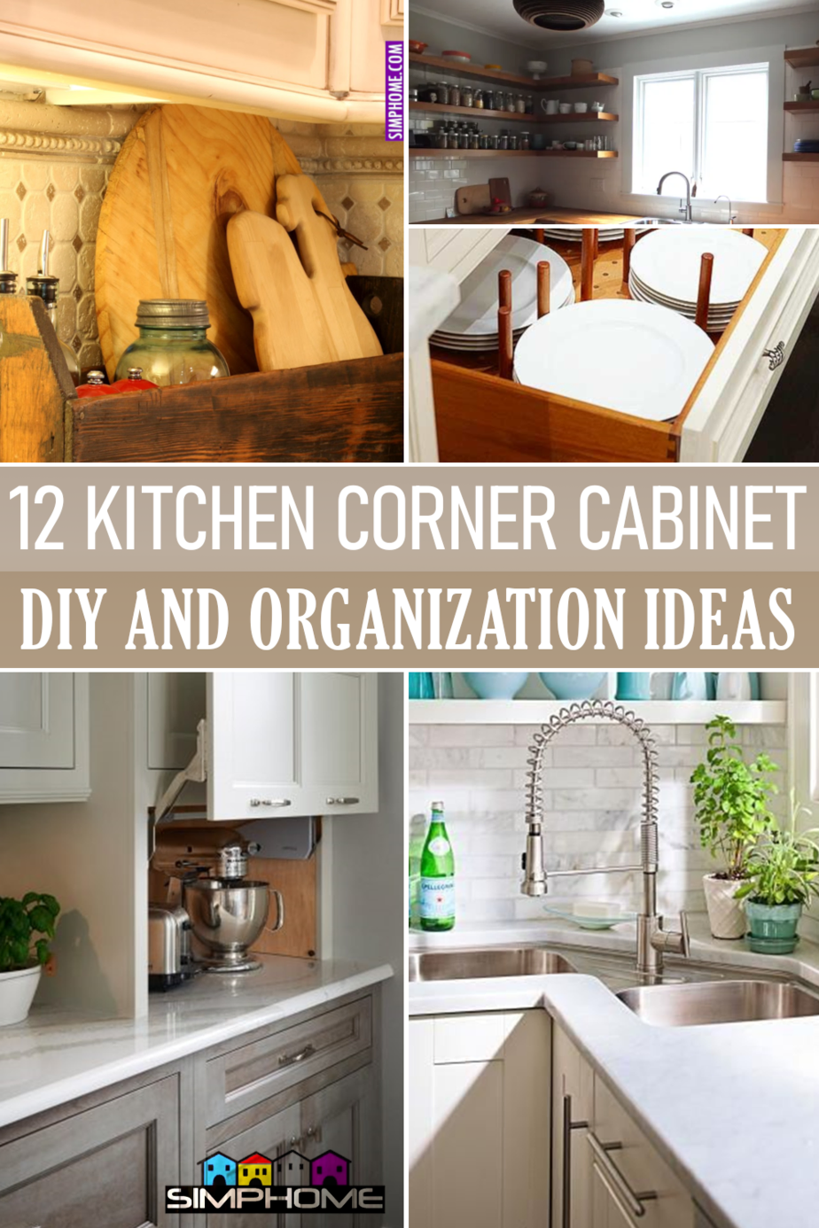 12 Kitchen Corner Cabinet and Organization via Simphome.comFeatured Image