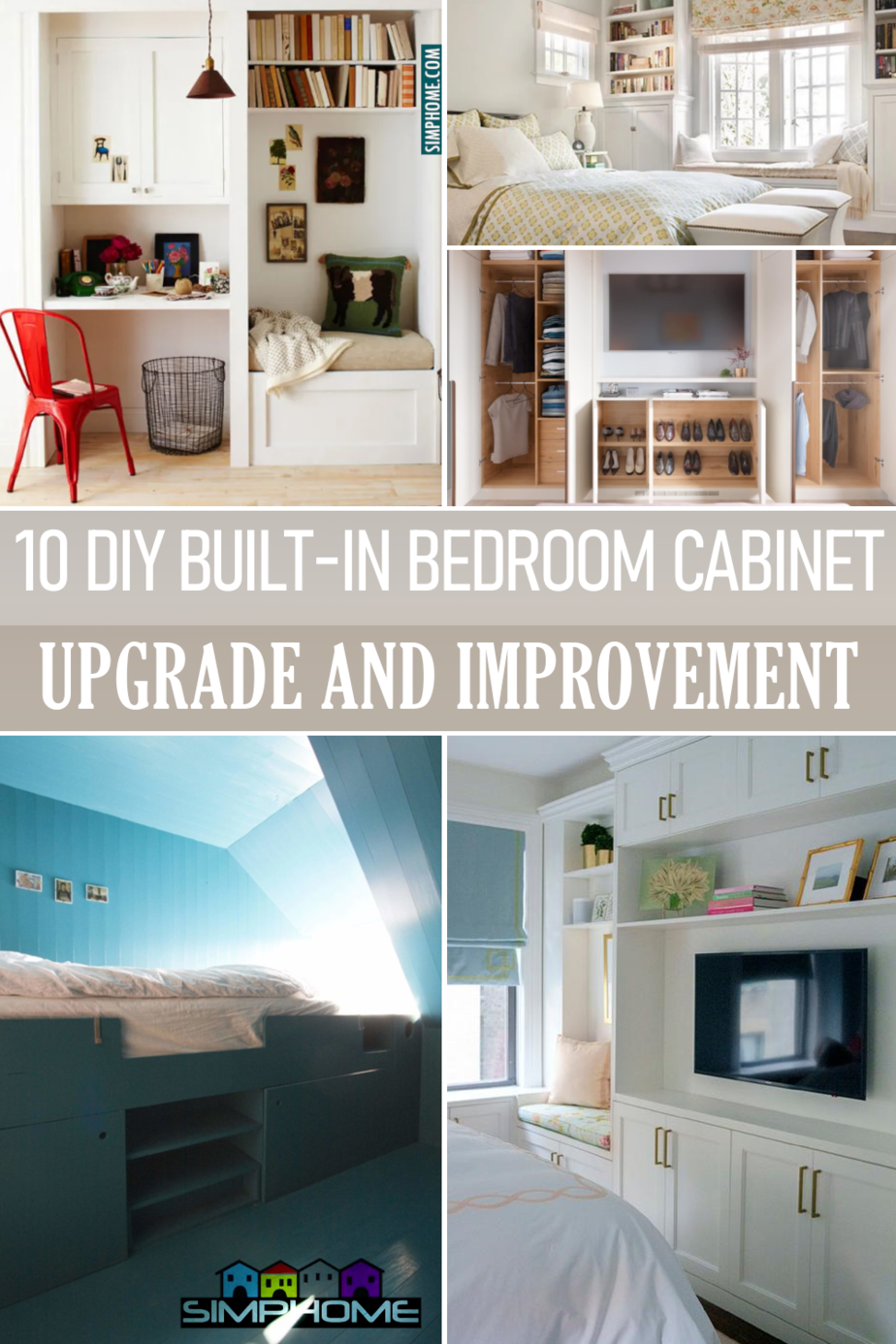 10 Built In Bedroom Cabinets Ideas via Simphome.comFeatured