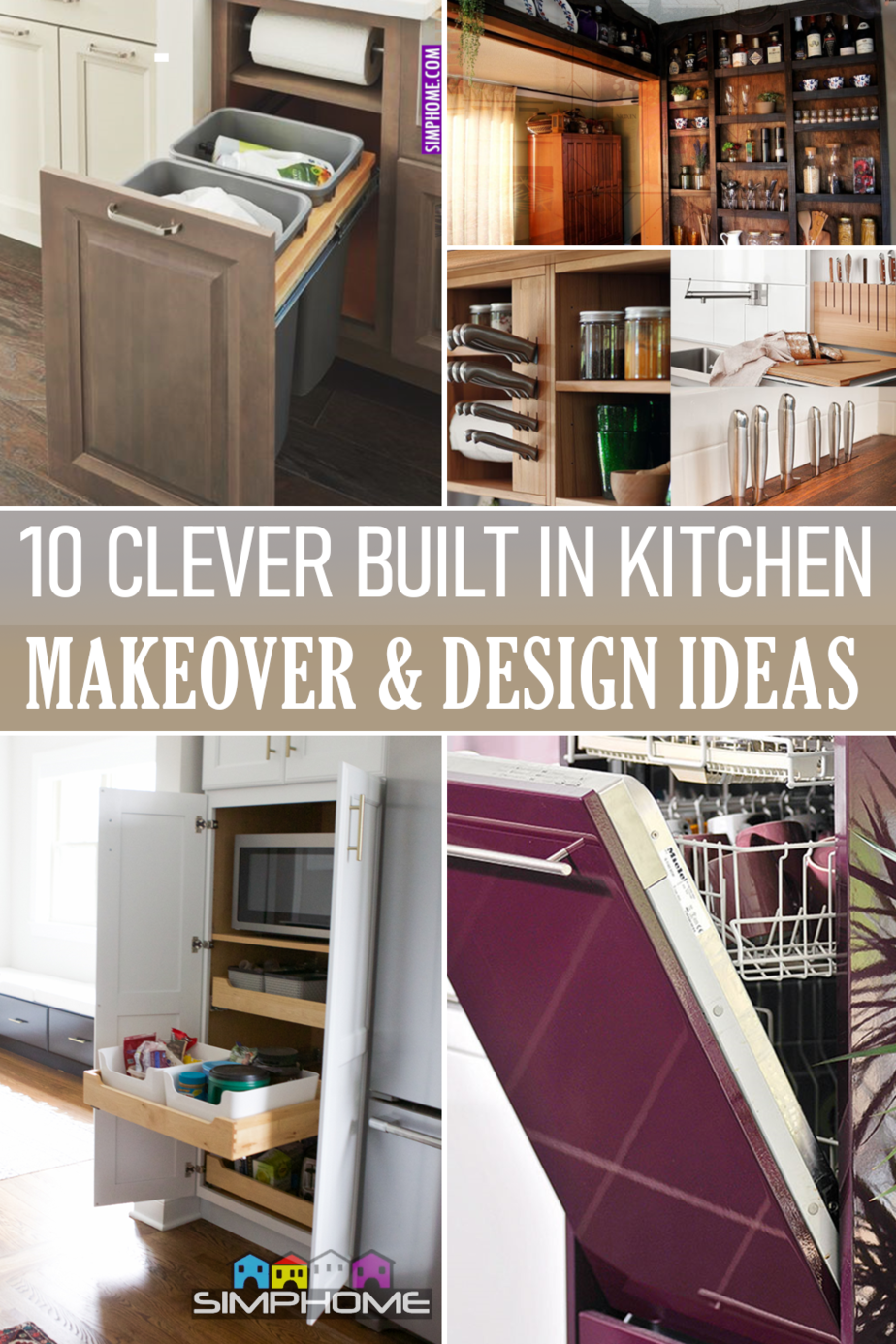 10 Built In Kitchen Design Ideas via Simphome.comFeatured