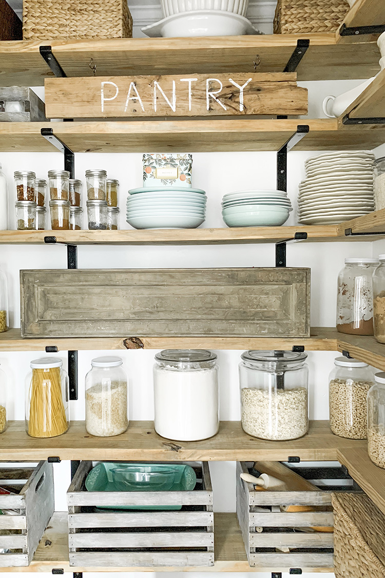12. Get this rustic walk in pantry system by simphome.com