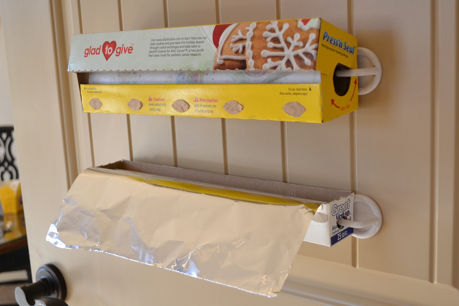 3. Get your pantry door this Foil Plastic wrap solution by simphome.com
