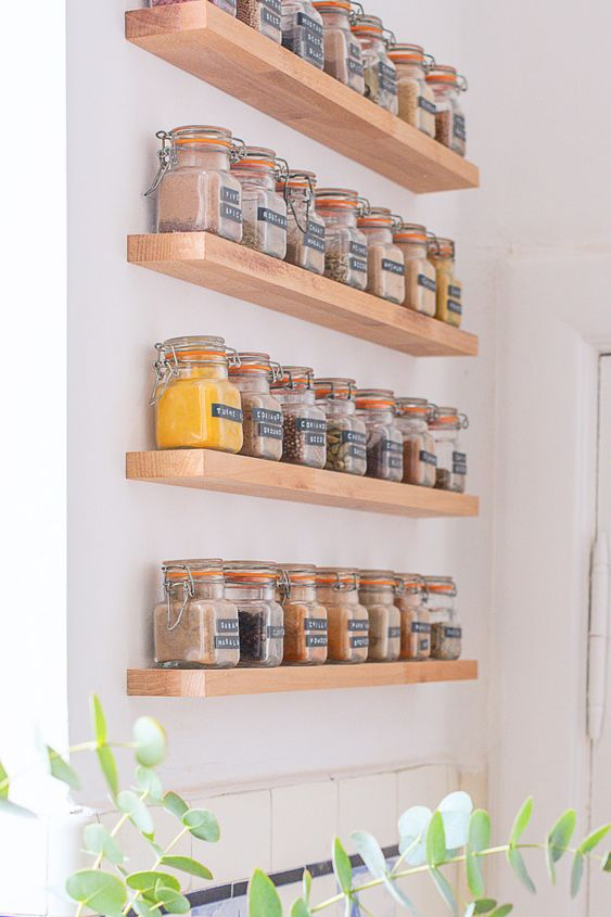 3. Perfect it with this sweet DIY floating spice rack by simphome.com