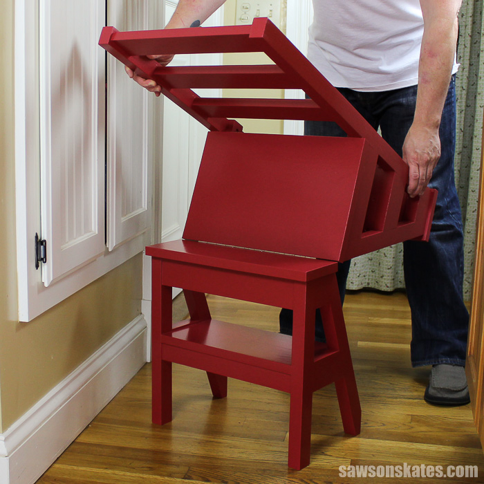 8. And craft this ladder chair to reach upper shelf by simphome.com