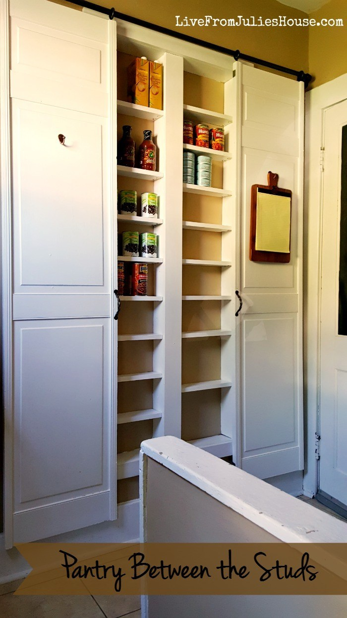 9. Build a new pantry between studs by simphome.com