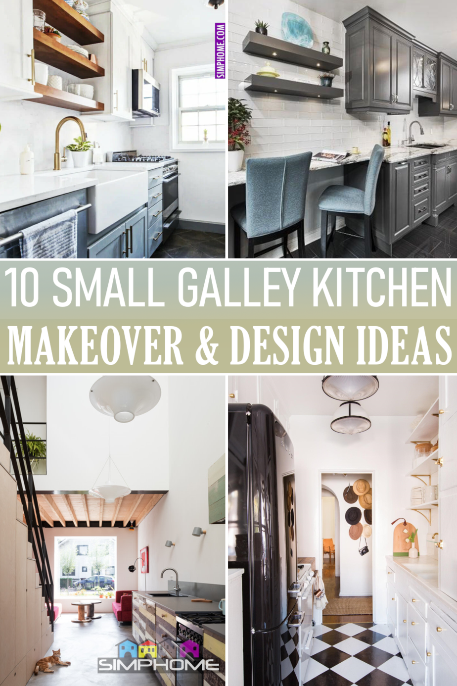 Small Galley Kitchen Makeover via Simphome.comFeatured