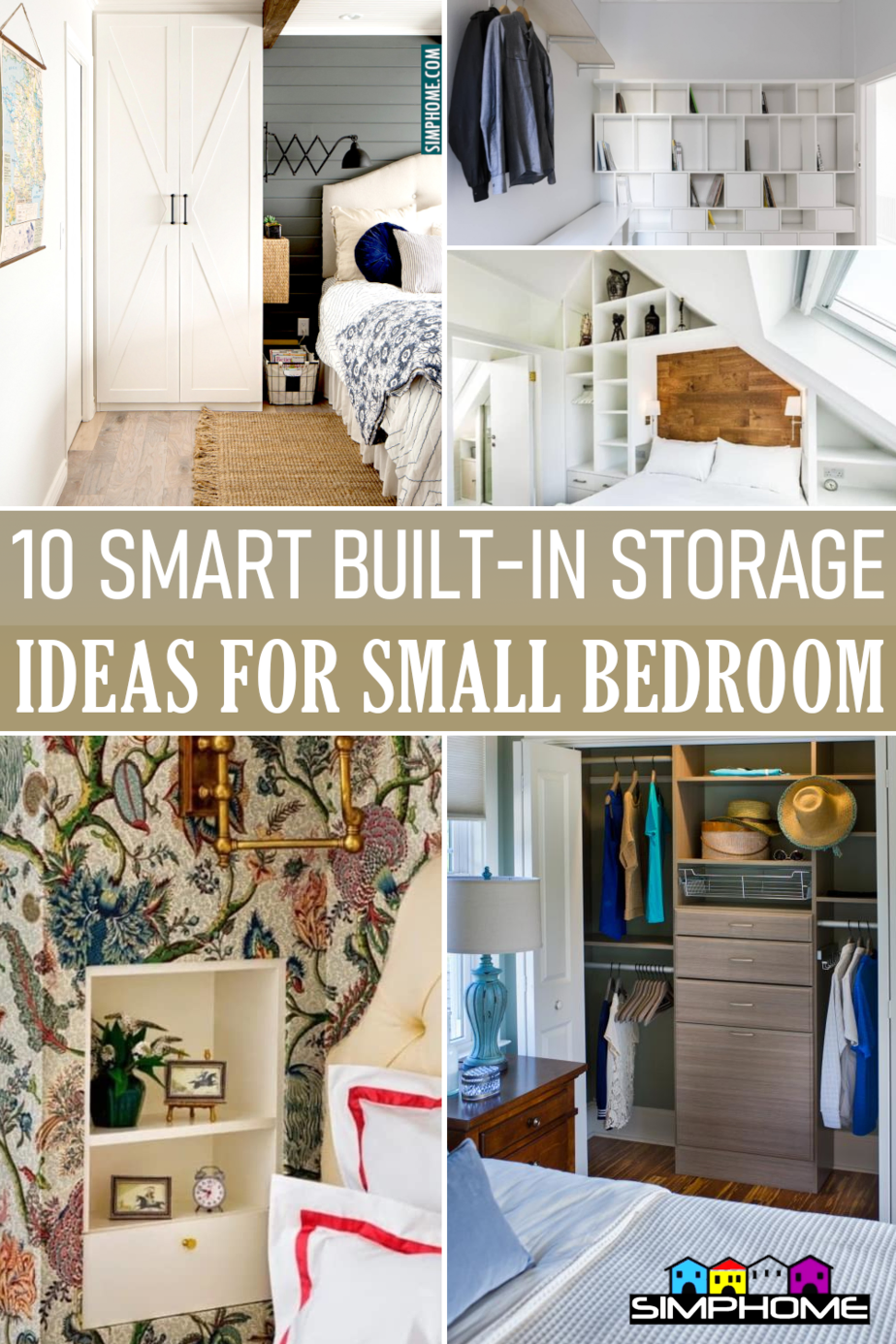 Smart Built In Storage Ideas for Bedroom via Simphome.comFeatured