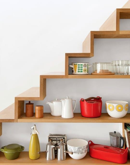 1. Add Shelves under the Stairs by simphome.com