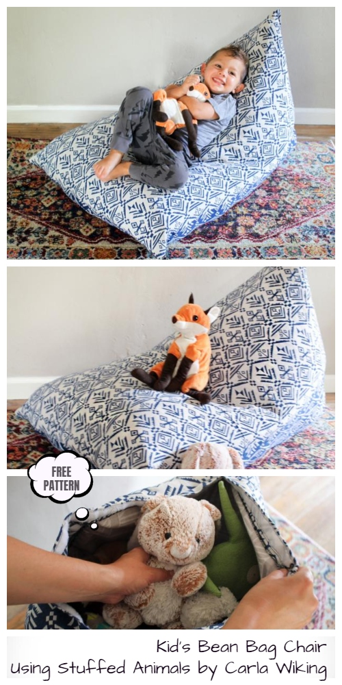 7. Toy Storage Bean Bag Chair Free Sewing Patterns Tutorials by simphome.com