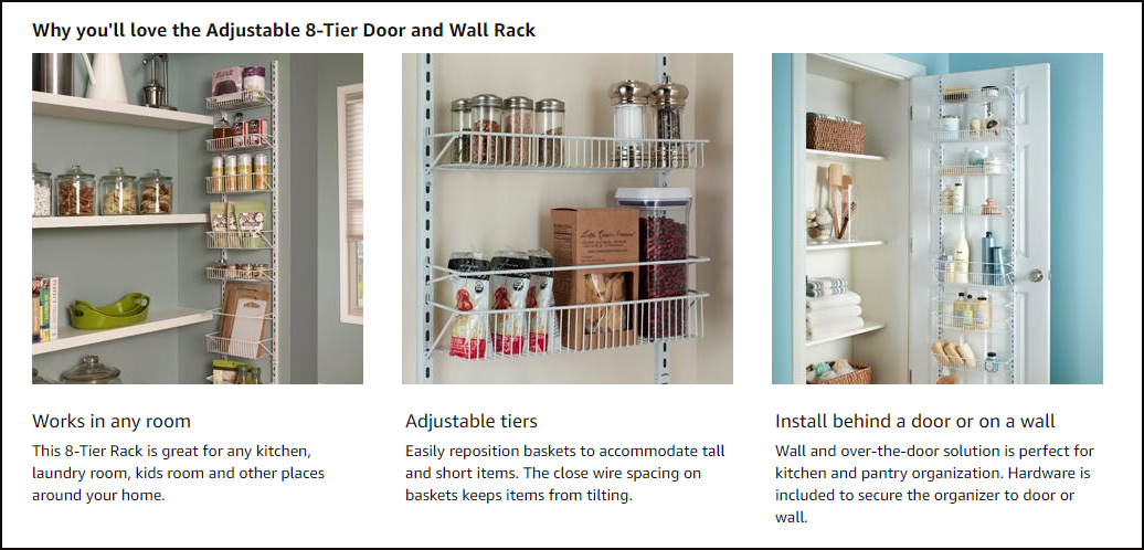 ClosetMaid 1233 Adjustable 8 Tier Wall and Door Rack by Amazon from Simphome.com
