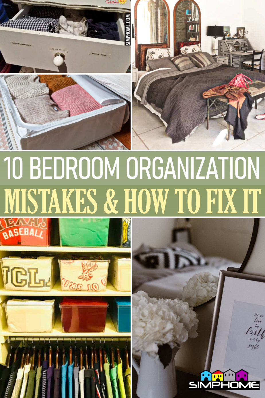 10 Bedroom Organization and How to Fix it via Simphome.comFeatured