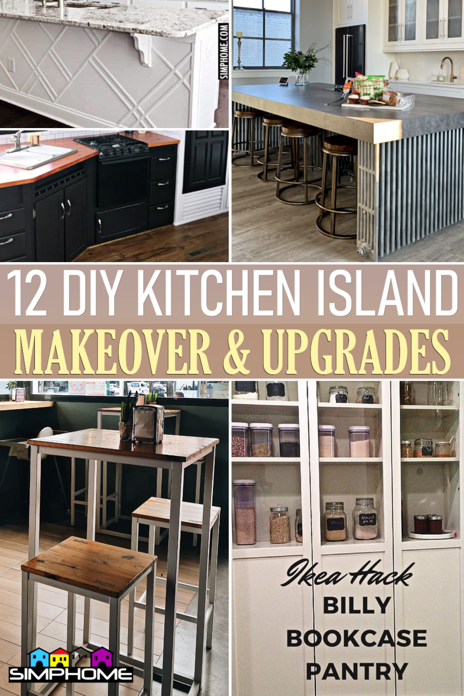 12 DIY Island and Other Kitchen Makeover via Simphome.comFeatured
