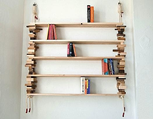 8. Rope and Stacked Block Shelves by simphome.com
