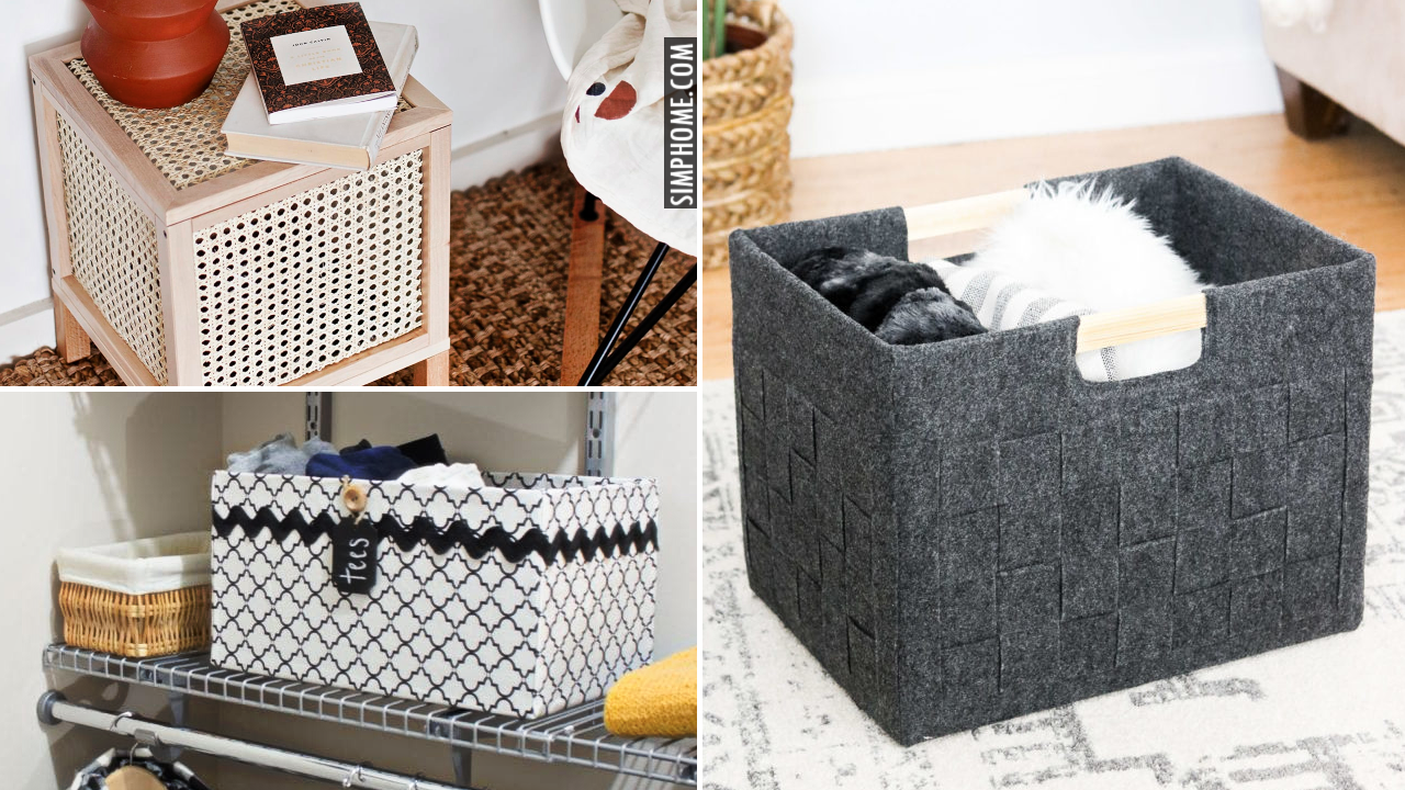 12 Storage Boxes ideas for bedroom kitchen and living room via Simphome.comThumbnail