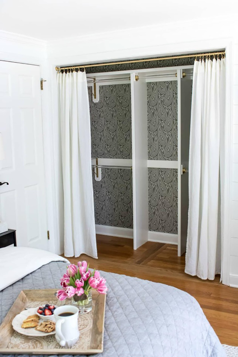 8. Swap Swinging Door with Curtains by simphome.com