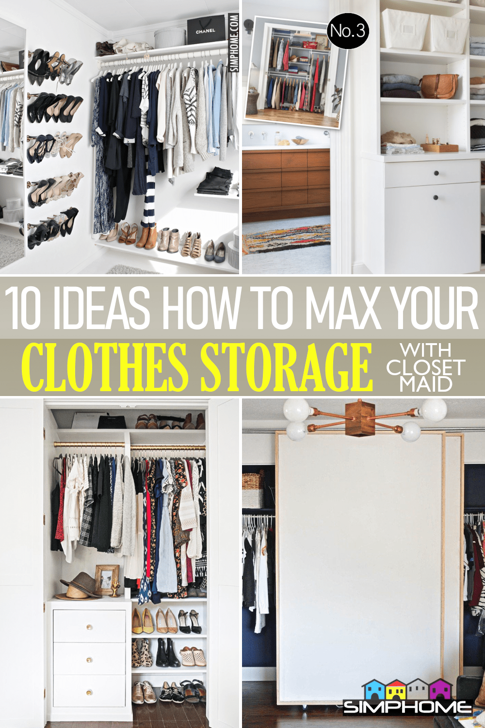 10 Ideas How to Max Your Clothes Storage with ClosetMaids via Simphome.comFeatured