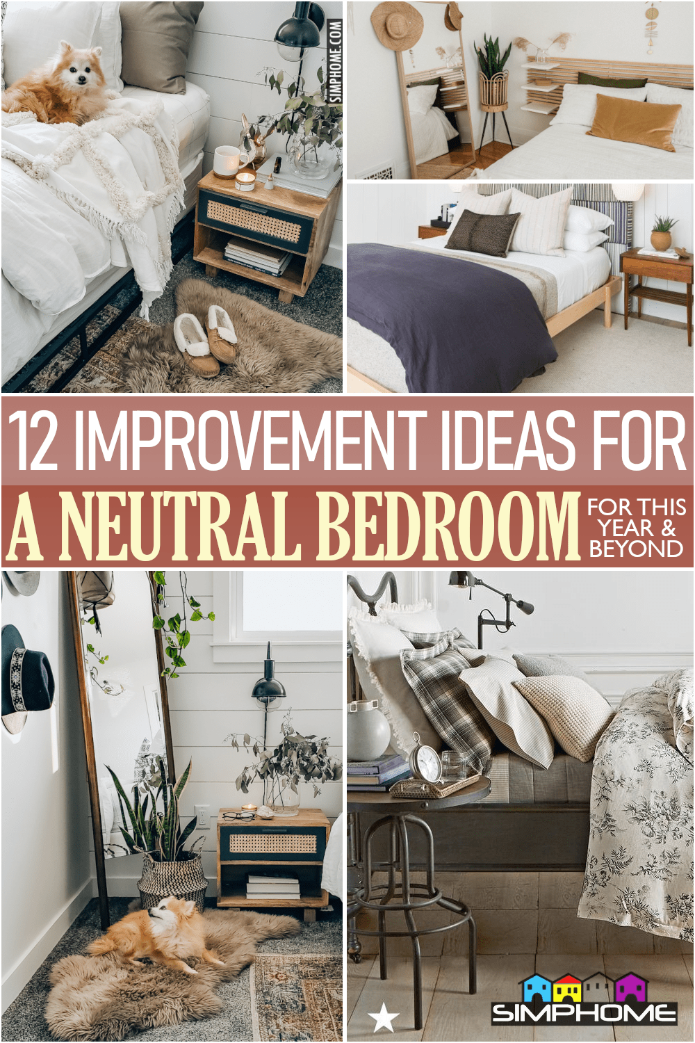 12 Improvement Ideas for a Neutral Bedroom via Simphome.comFeatured