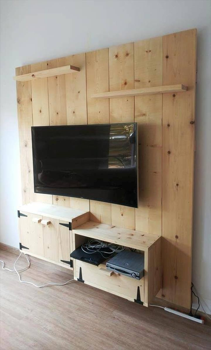 3. Wooden Media Console Concept by simphome.com